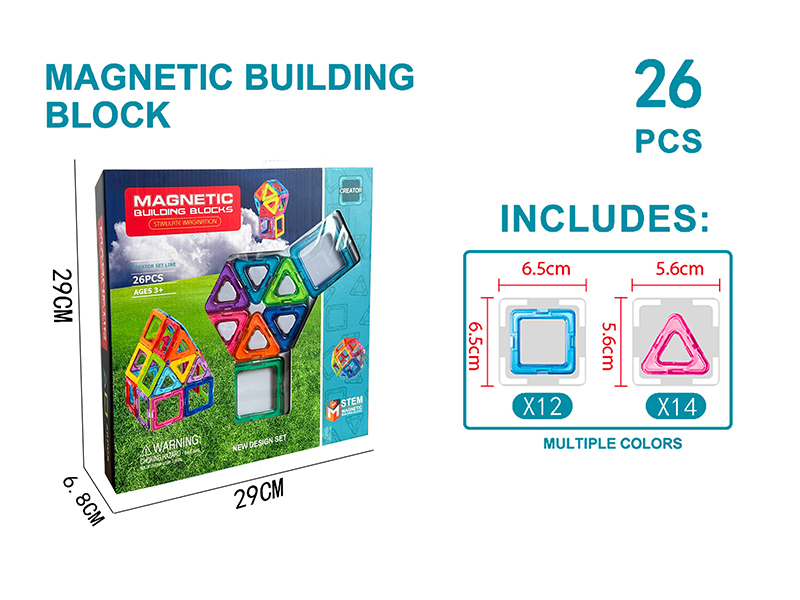 Transparent Magnetic Building Block Set 26PCS