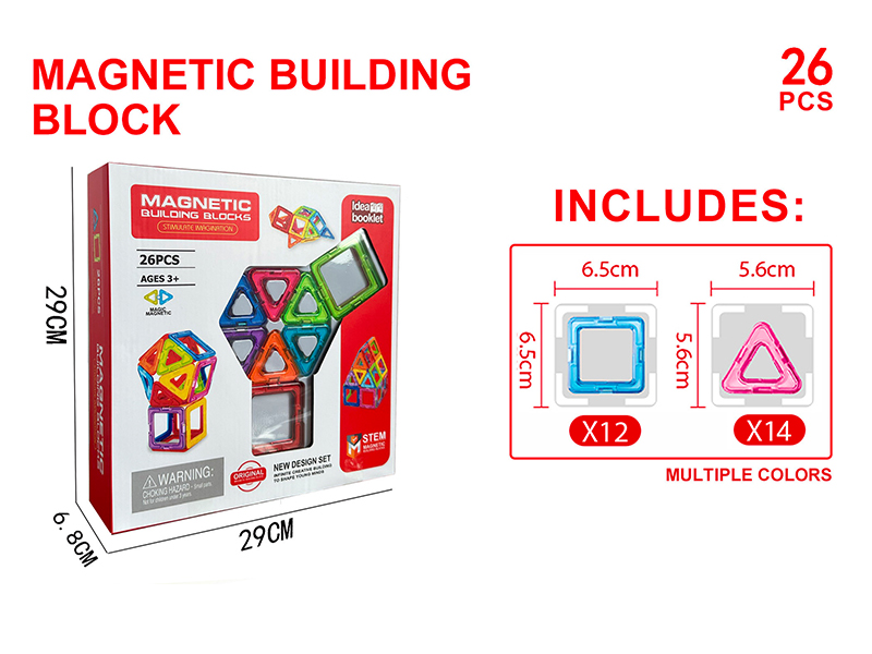 Transparent Magnetic Building Block Set 26PCS