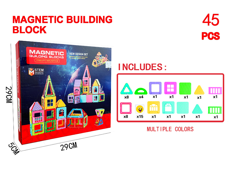 Transparent Magnetic Building Block Set 45PCS