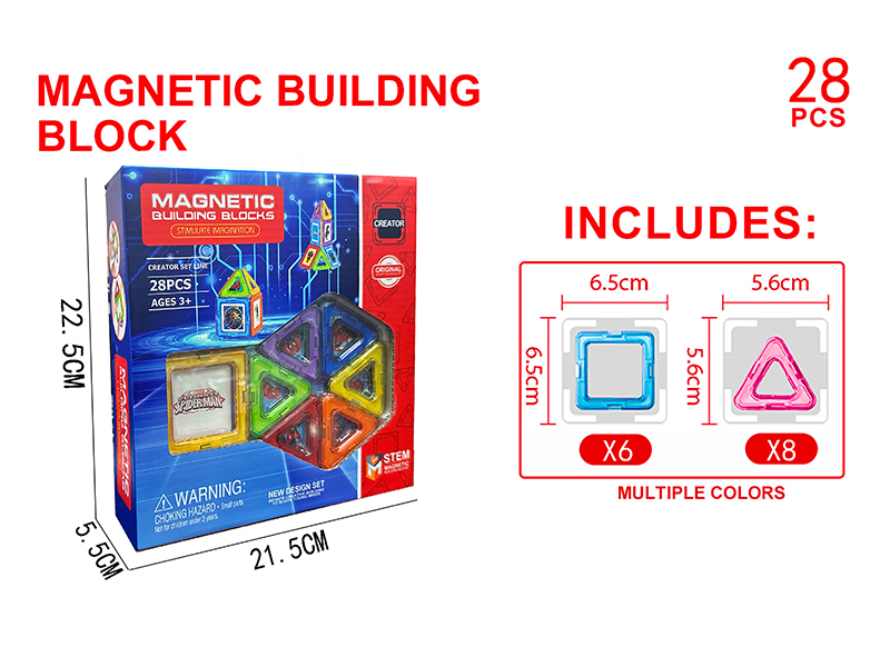 Transparent Magnetic Building Block Set 28PCS