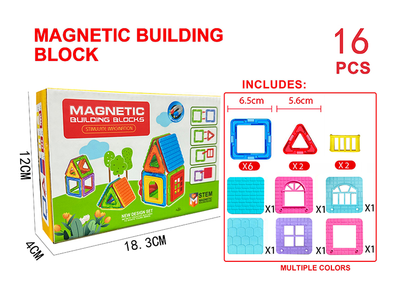Transparent Magnetic Building Block Set 16PCS