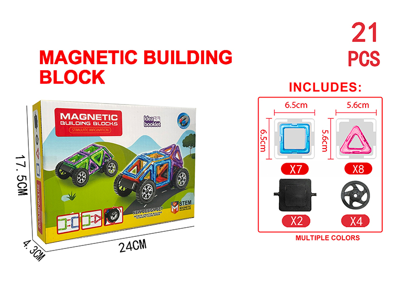 Transparent Magnetic Building Block Set 21PCS