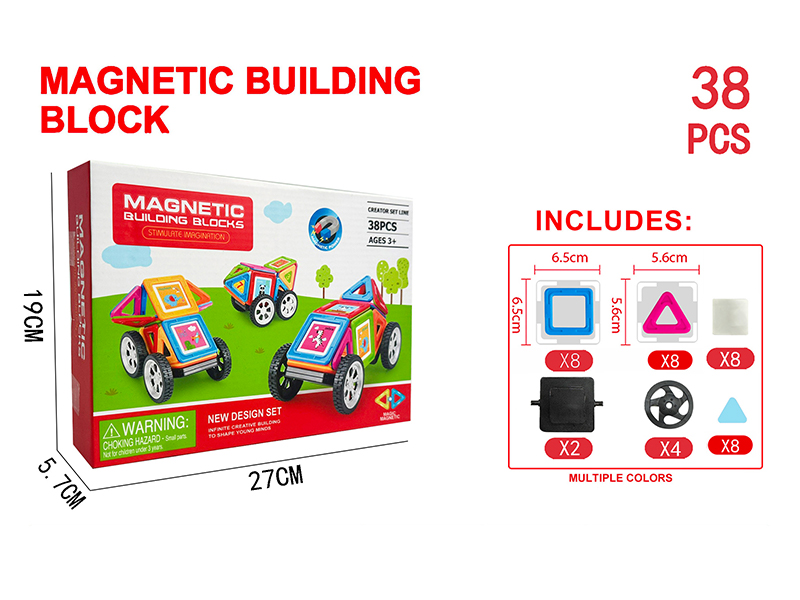 Transparent Magnetic Building Block Set 38PCS