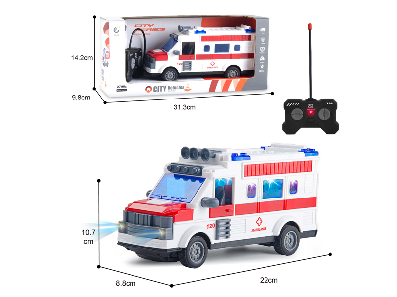 1:28 27MHz 4CH R/C Ambulance With Light