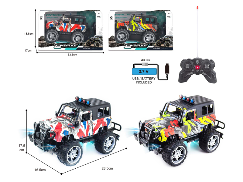1:14 27MHz 4CH R/C Land Rover Off-Road Graffiti Racing Car With Light