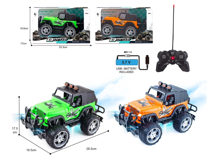 1:14 27MHz 6CH R/C Jeep Wrangler Off-Road Racing Car