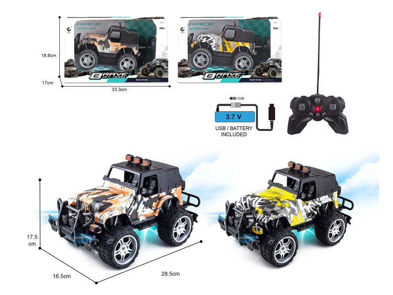 1:14 27MHz 6CH R/C Jeep Wrangler Off-Road Graffiti Racing Car