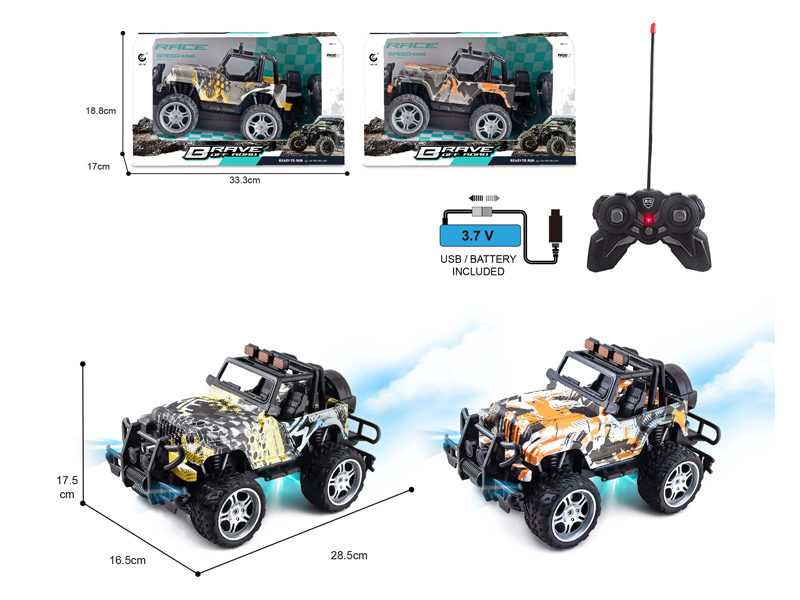 1:14 27MHz 6CH R/C Jeep Wrangler Off-Road Graffiti Racing Car