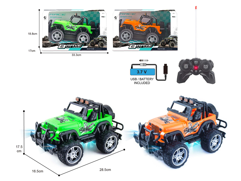1:14 27MHz 4CH R/C Jeep Wrangler Off-Road Racing Car With Light