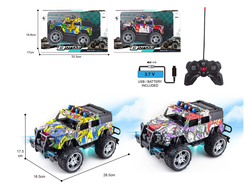 1:14 27MHz 6CH R/C Hummer Off-Road Graffiti Racing Car