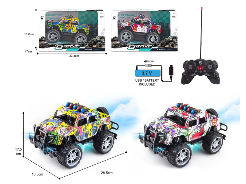 1:14 27MHz 6CH R/C Hummer Off-Road Graffiti Racing Car