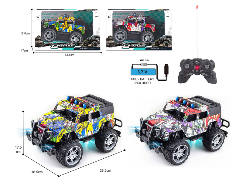 1:14 27MHz 4CH R/C Hummer Off-Road Graffiti Racing Car With Light