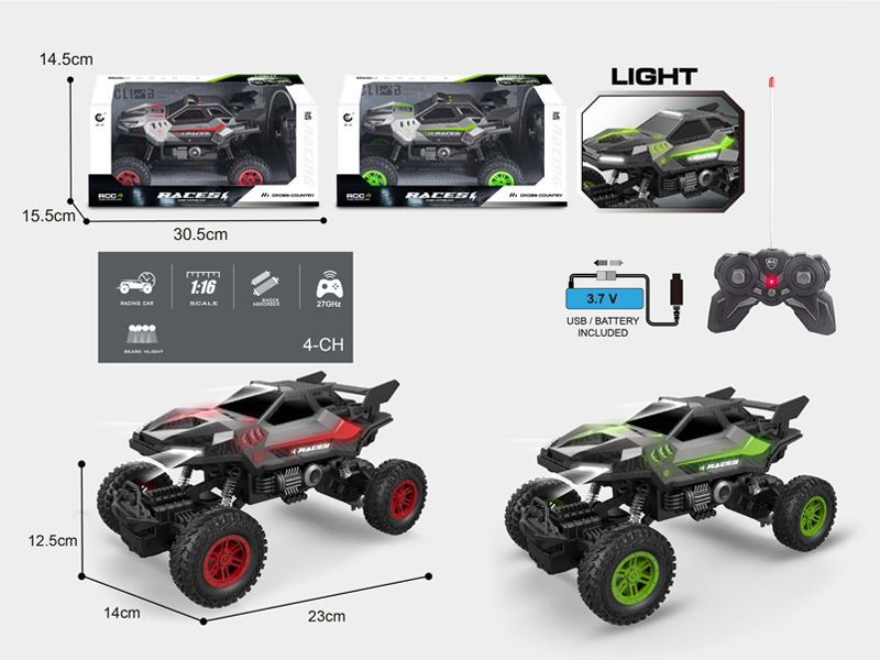 1:16 27MHz 4CH R/C 4 Wheel Racing Climbing Car With Light