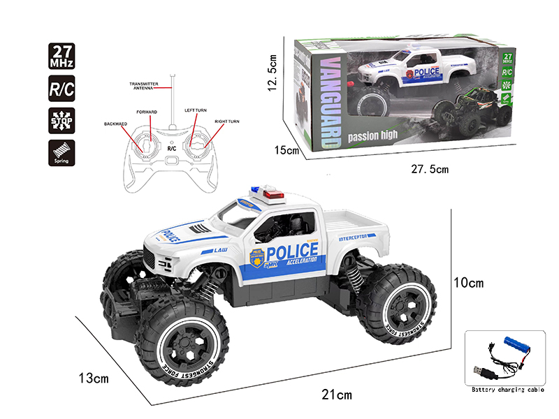 4-Channel Remote Control Pickup Climbing Police Car(Included Batteries)
