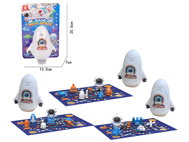 Mini Space Rocket Miniature Scene Set With Map