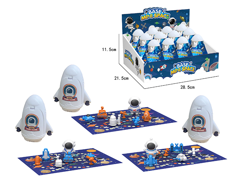Mini Space Rocket Miniature Scene Set With Map(12PCS)