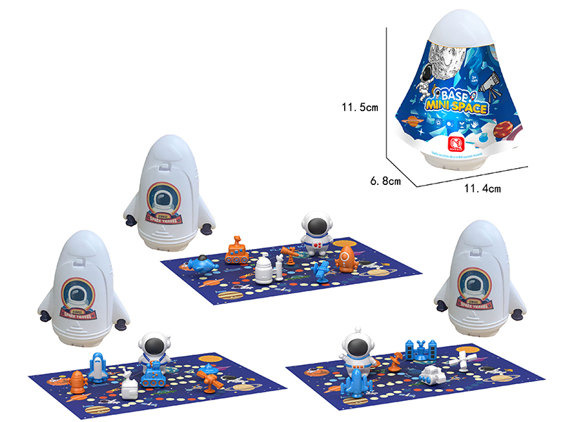 Mini Space Rocket Miniature Scene Set With Map