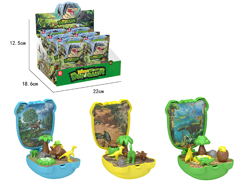 Dinosaur Mini World Schoolbag Miniature Scene Set 6pcs
