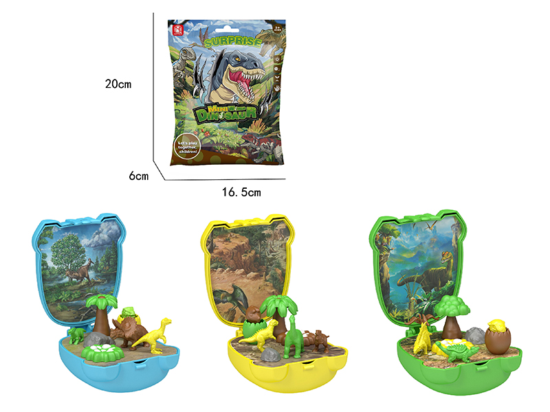 Dinosaur Mini World Schoolbag Miniature Scene Set
