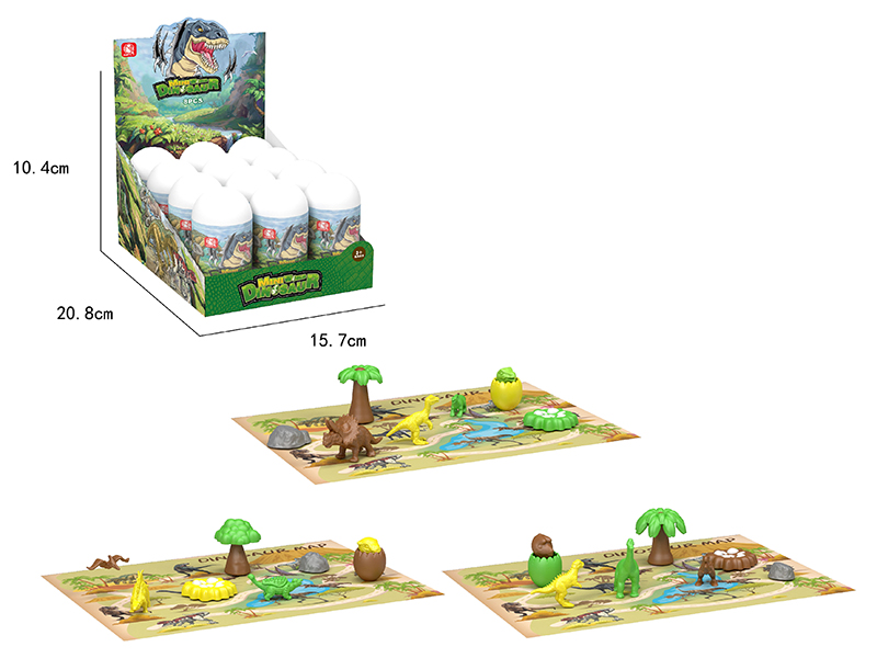 Capsule Microscene Dinosaur Set With Map(12pcs/Box)