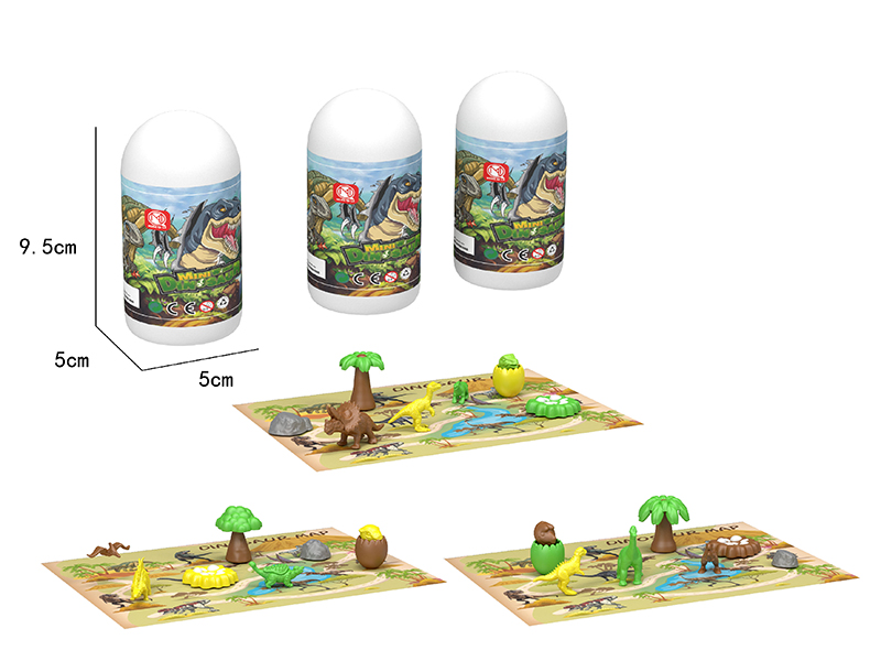 Capsule Microscene Dinosaur Set With Map