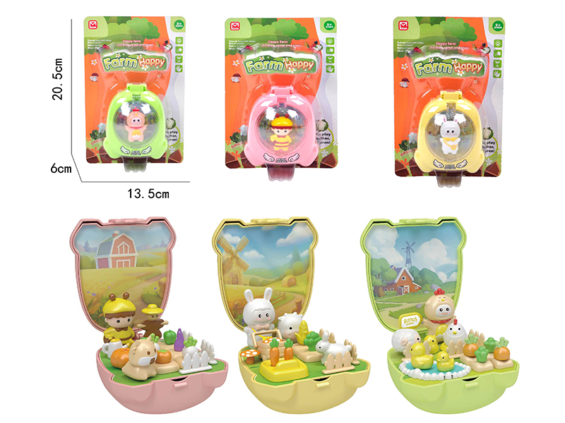 Schoolbag Miniature Scene Farm Set