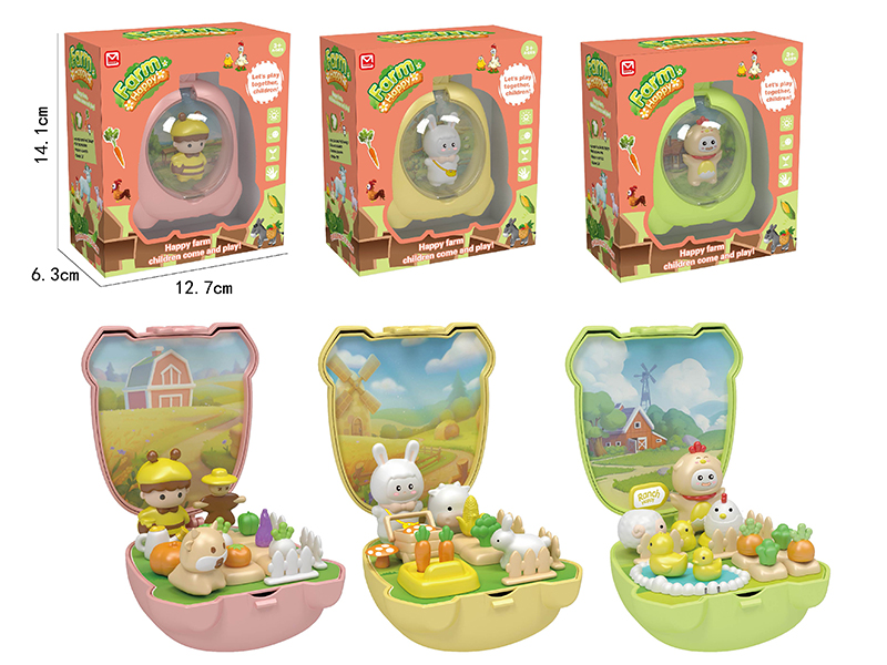Schoolbag Miniature Scene Farm Set