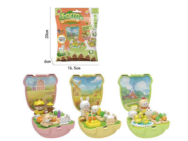 Schoolbag Miniature Scene Farm Set