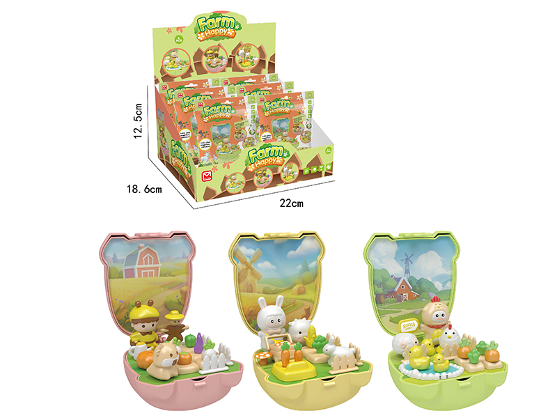 Schoolbag Miniature Scene Farm Set 6pcs
