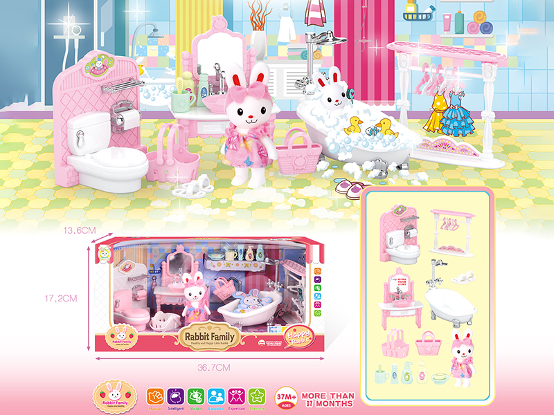Rabbit Bathroom Pretend Play Toy
