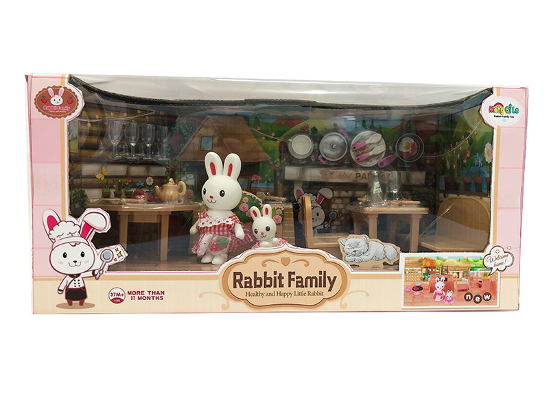 Rabbit Bedroom & Kitchen Pretend Play Toy