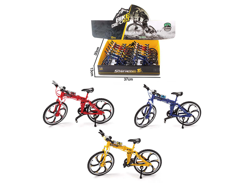 12PCS 1:8 Alloy Folding Bicycle Toy