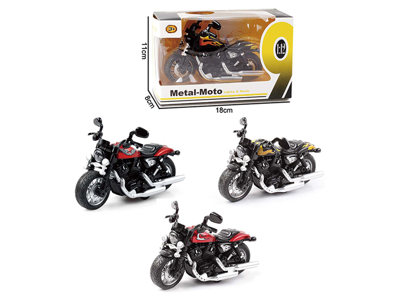 1:12 Pull Back Alloy Harley Motorcycle With Music