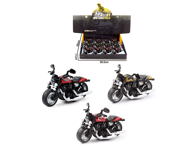 12PCS 1:12 Pull Back Alloy Harley Motorcycle With Music