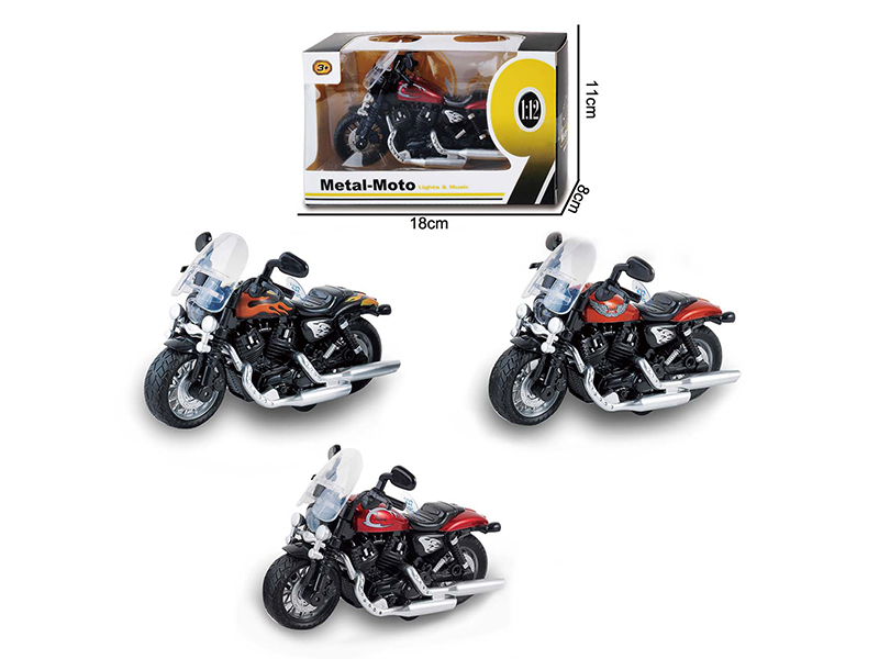 1:12 Pull Back Alloy Harley Motorcycle With Music