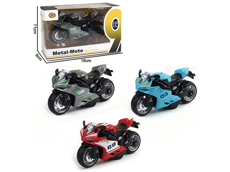 1:12 Pull Back Alloy Ducati Motorcycle With Music