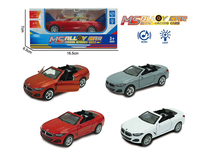 BMW M8 Pull Back Alloy Convertible Car