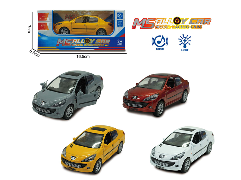 Peugeot 207 Pull Back Alloy Taxi Car