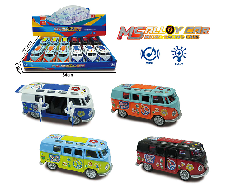 Pull Back Alloy Graffiti Bus(12PCS)
