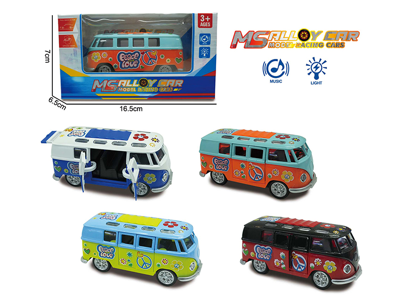 Pull Back Alloy Graffiti Bus