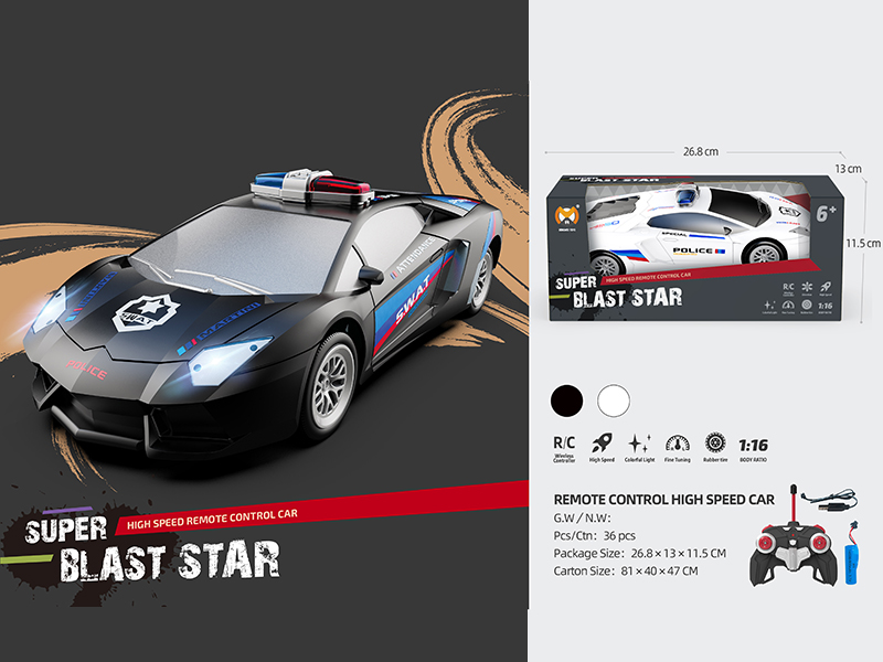 1:16 Remote Control Police Car