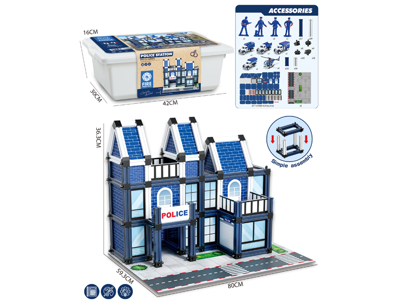 262PCS DIY Building Block Police Puzzle House Toy