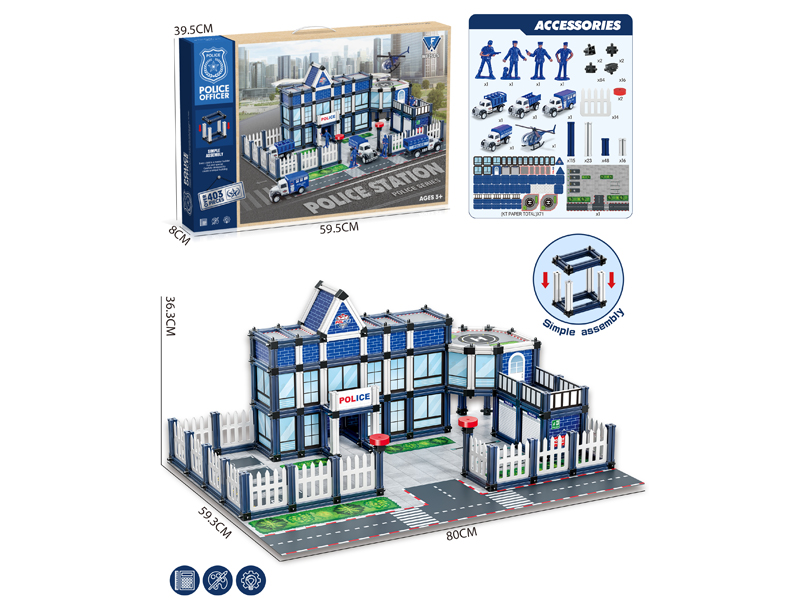 403PCS DIY Building Block Police Puzzle House Toy