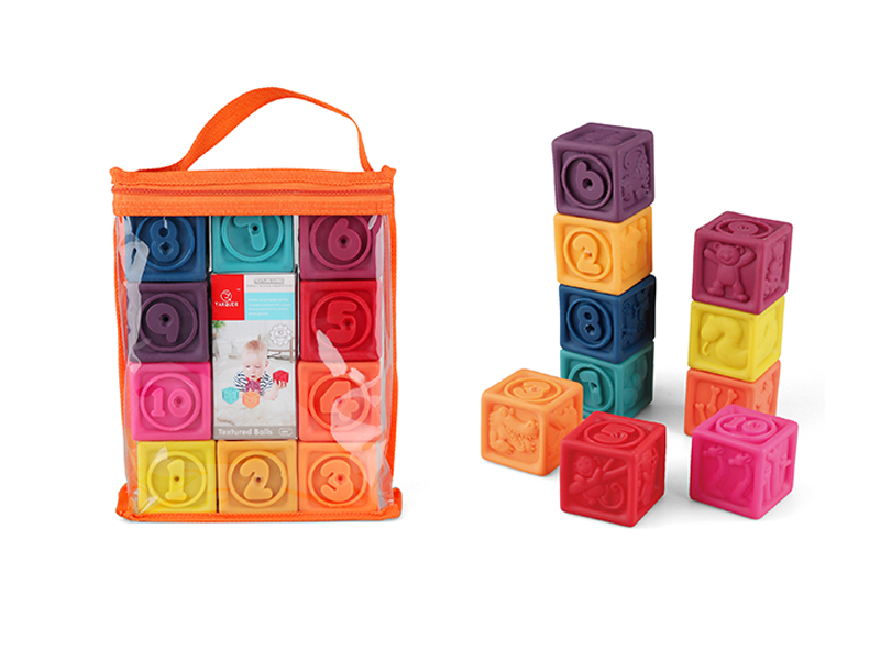 10PCS Soft Rubber Digital Building Blocks