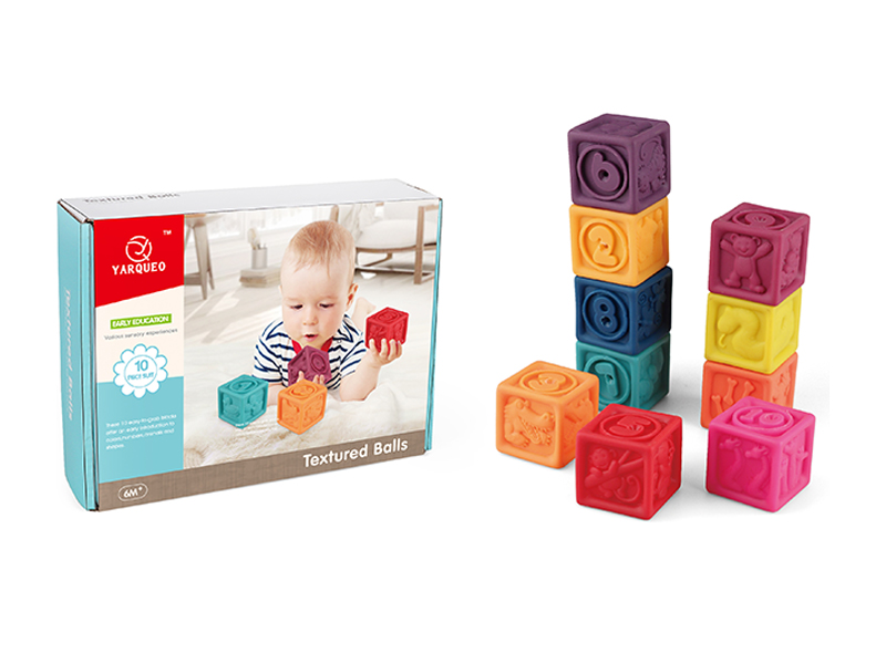 10PCS Soft Rubber Digital Building Blocks