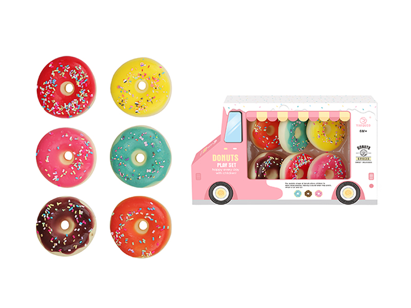 6PCS Soft Rubber Simulation Donut(With BB Whistle)