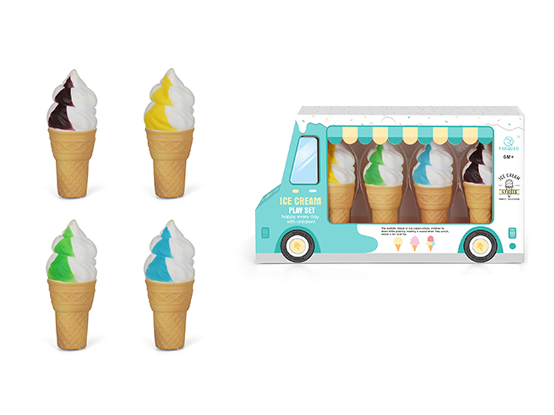 4PCS Soft Rubber Simulation Ice Cream(With BB Whistle)