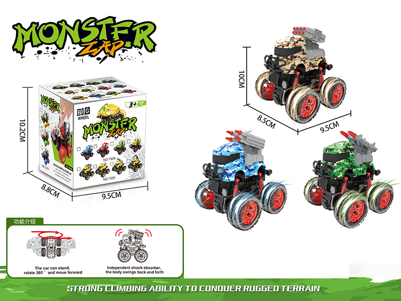 Friction 4WD Military Stunt Car