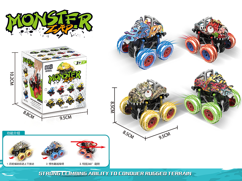 Friction 4WD Graffiti Dinosaur Stunt Car