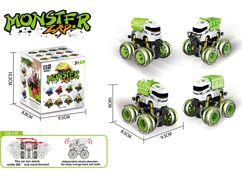 Friction 4WD Stunt Sanitation Truck